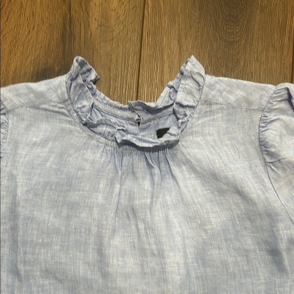 Jcrew Light Blue Ruffle Top - Picture 3 of 5